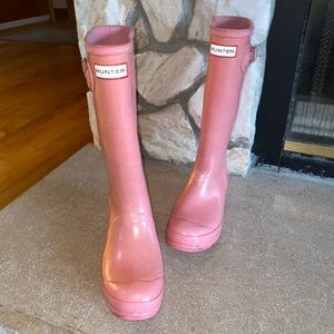 Pink/Sparkly Tall Hunter Boots